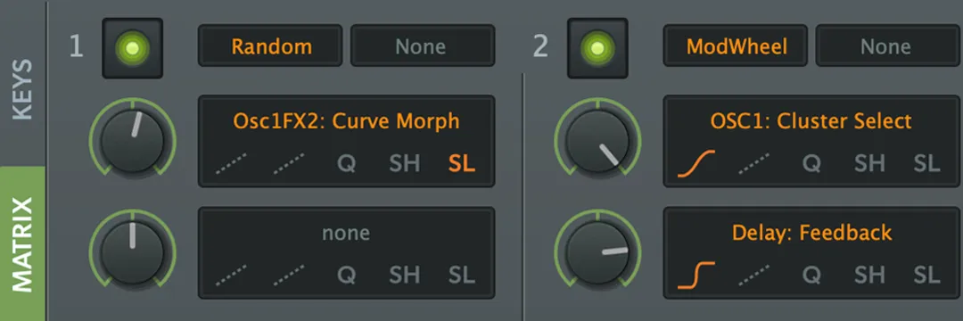 a screenshot of the mod matrix of Zebralette 3